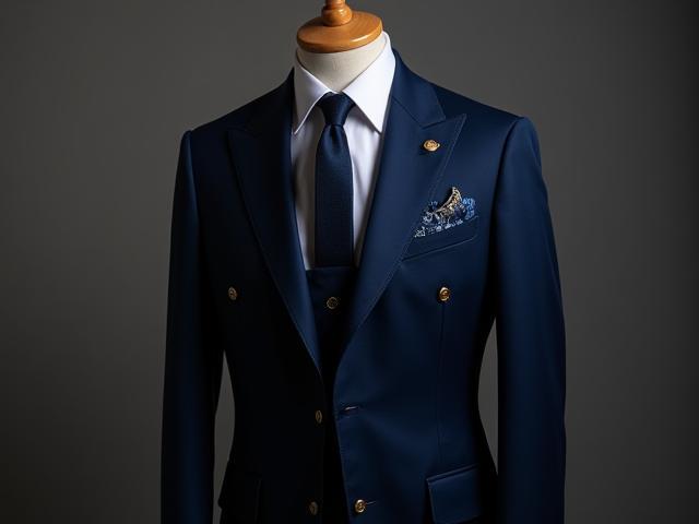 Bespoke Navy Blue Suit with rich textures